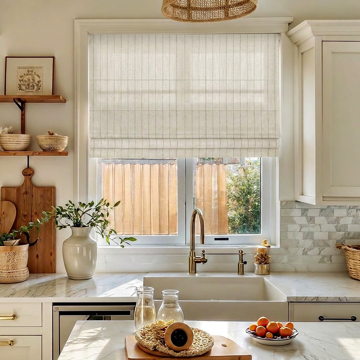 Thal Linen Roman Shade Cordless