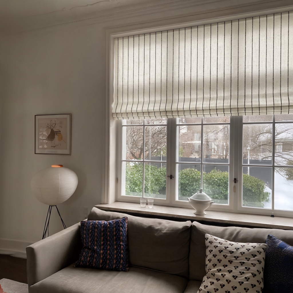 Thal Linen Roman Shade Cordless