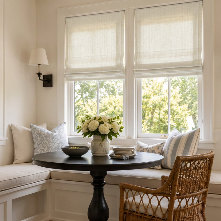 Thal Linen Roman Shade Cordless