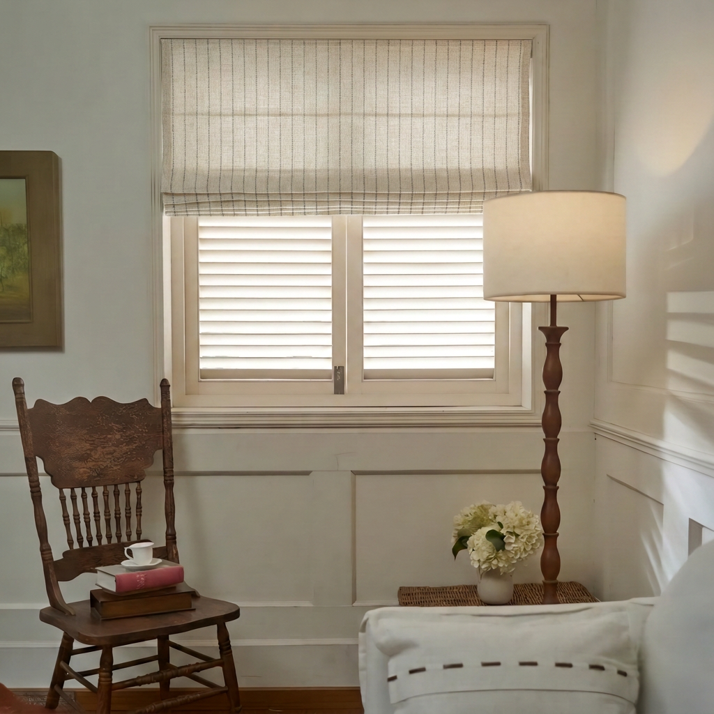 Thal Linen Roman Shade Cordless