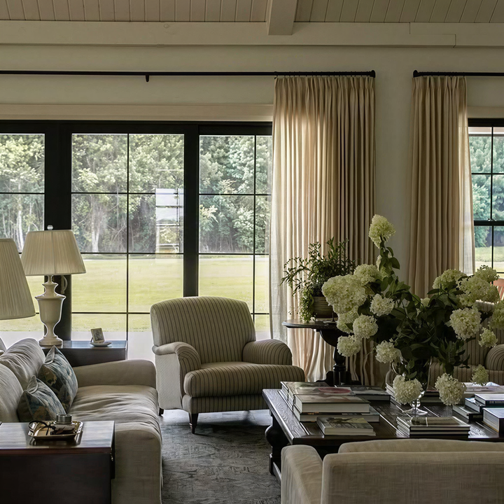 Camille Luxury Linen Cotton Curtain Pleated