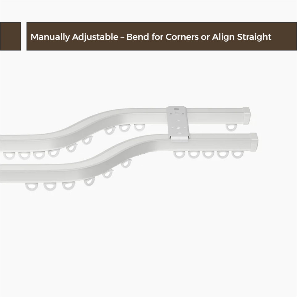 Flex Bendable Double Ceiling Curtain Track