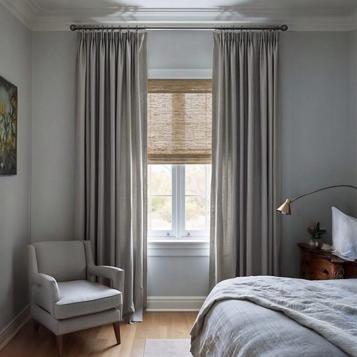Camille Luxury Linen Cotton Curtain Pleated