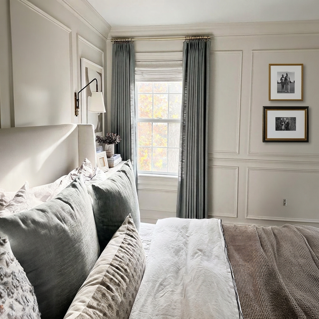Camille Luxury Linen Cotton Curtain Pleated
