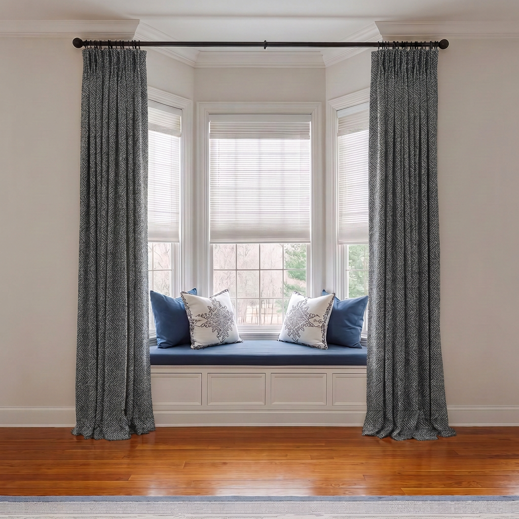 Orin Wool Blend Custom Curtain Pleated
