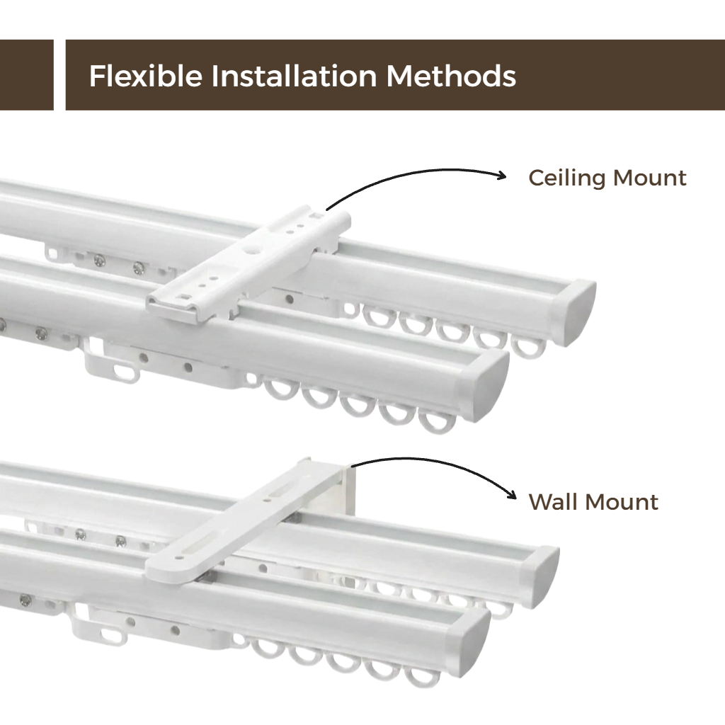 Bex Double Wall &amp; Ceiling Curtain Track