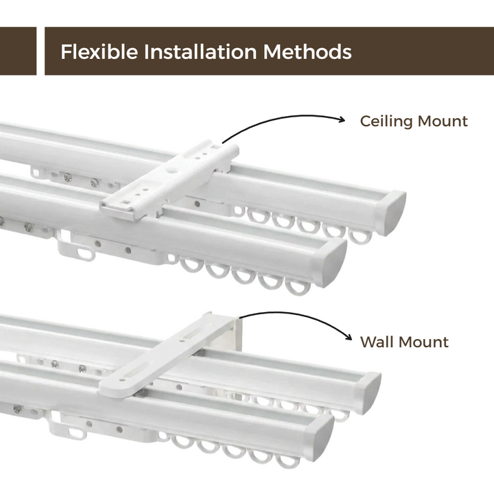 Bex Double Wall &amp; Ceiling Curtain Track