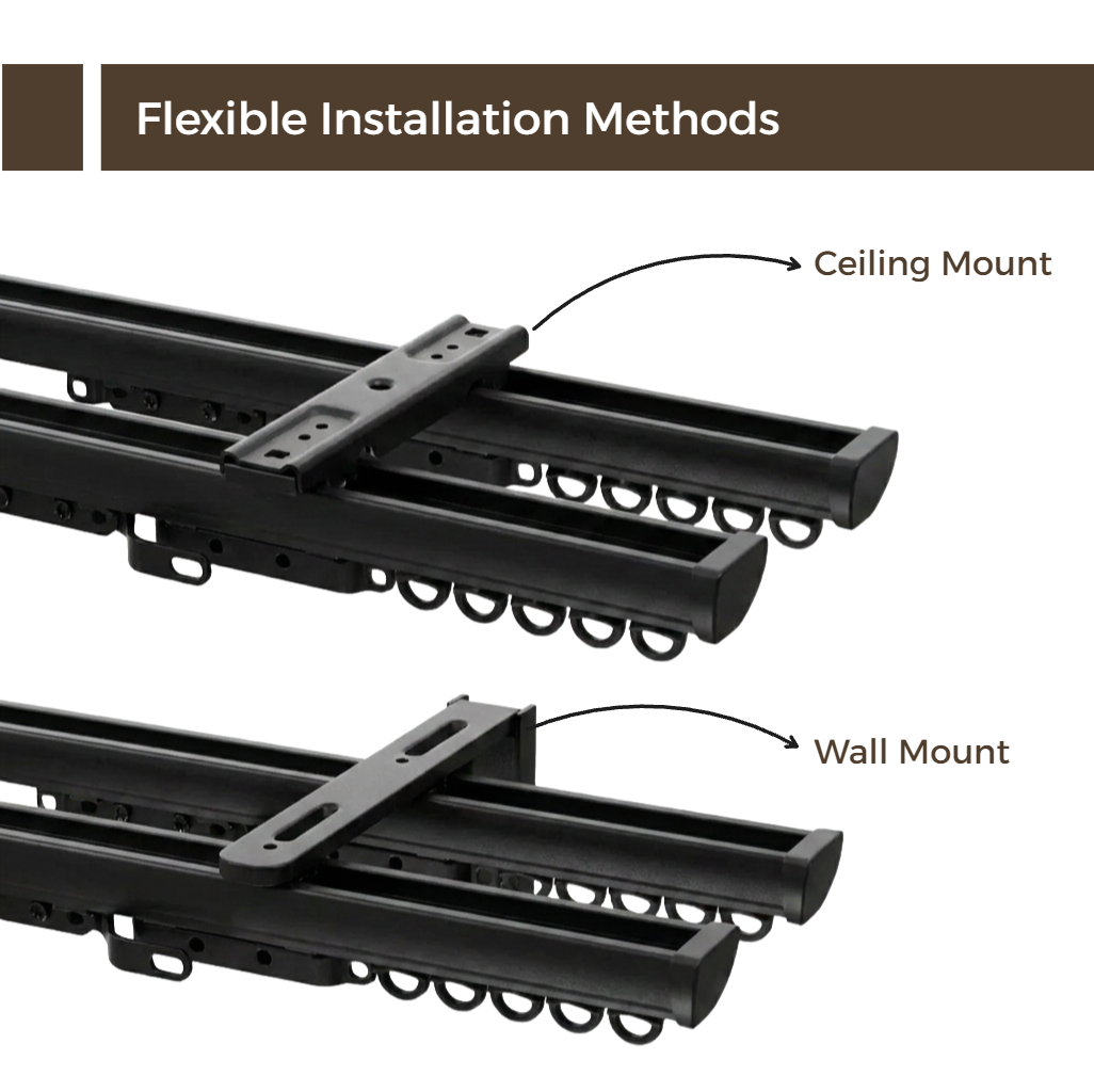 Bex Double Wall &amp; Ceiling Curtain Track