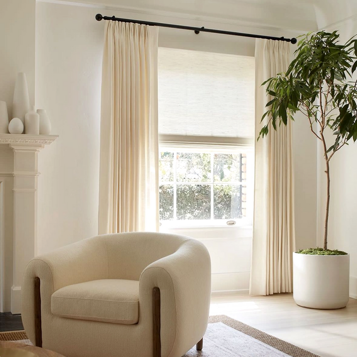 Camille Luxury Linen Cotton Curtain Pleated