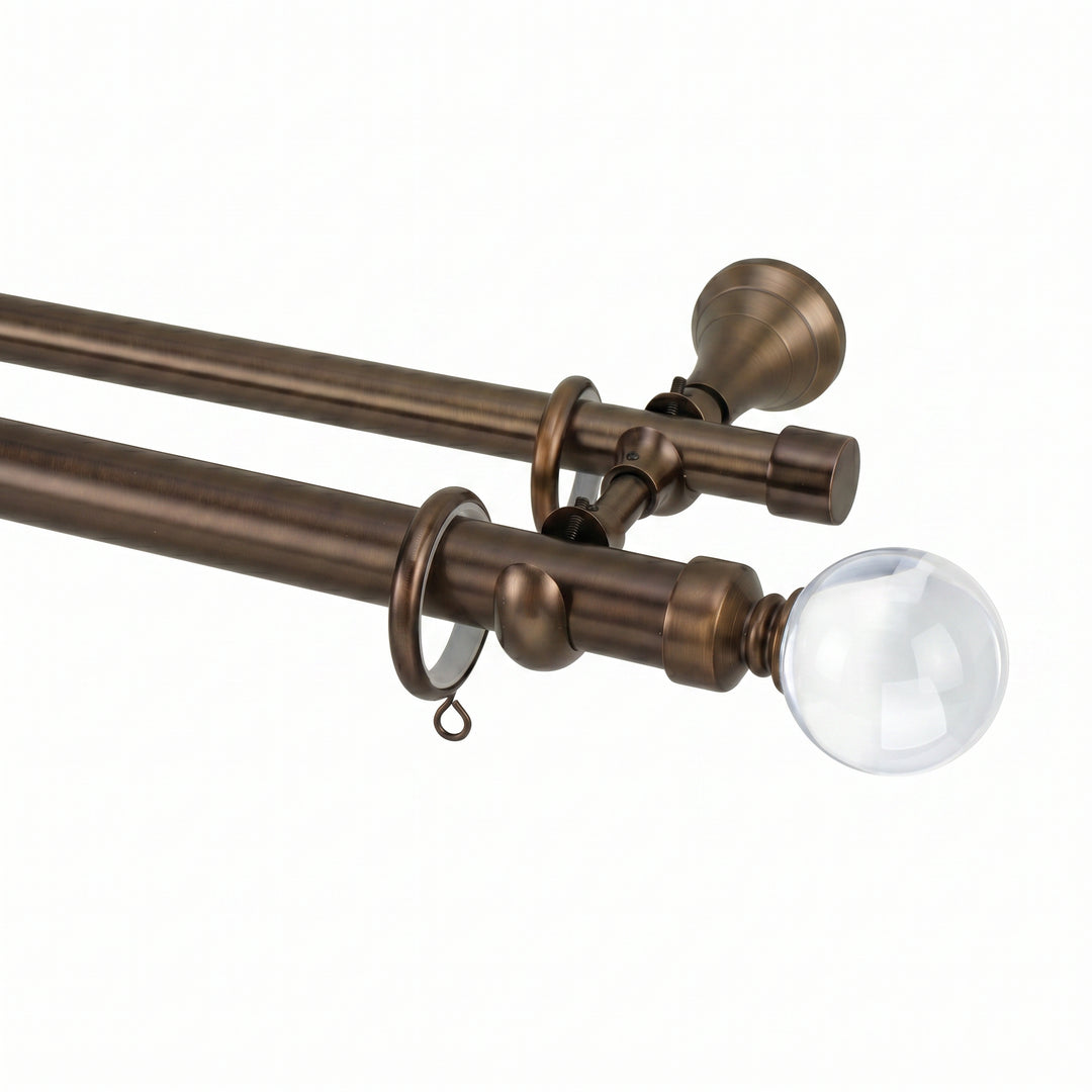 Cato Double Decorative Curtain Rod with Rings