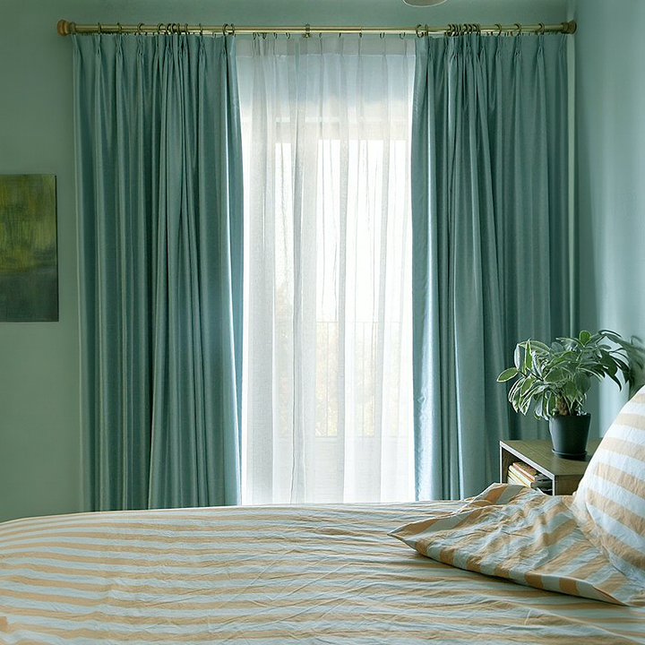 Camille Luxury Linen Cotton Curtain Pleated