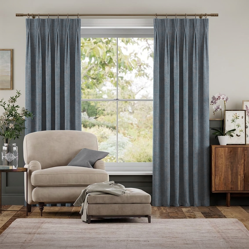 Camille Luxury Linen Cotton Curtain Pleated