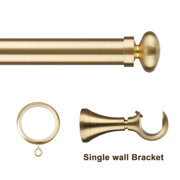 Cato Single Decorative Curtain Rod with Rings