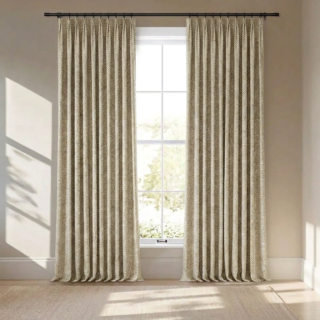 Orin Wool Blend Custom Curtain Pleated