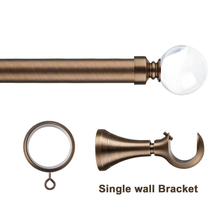 Cato Single Decorative Curtain Rod with Rings