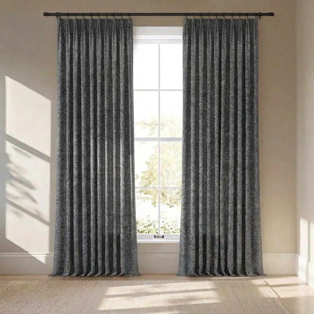 Orin Wool Blend Custom Curtain Pleated
