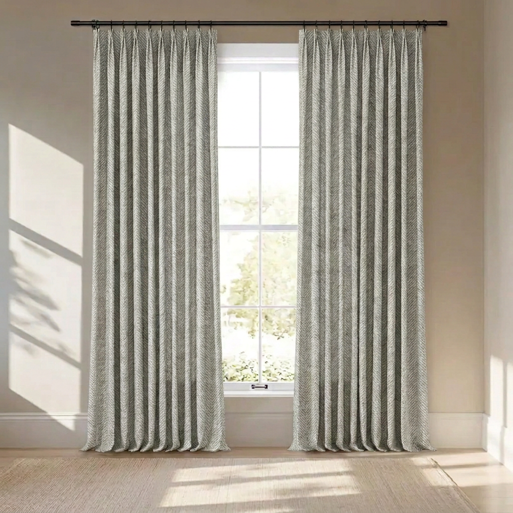 Orin Wool Blend Custom Curtain Pleated