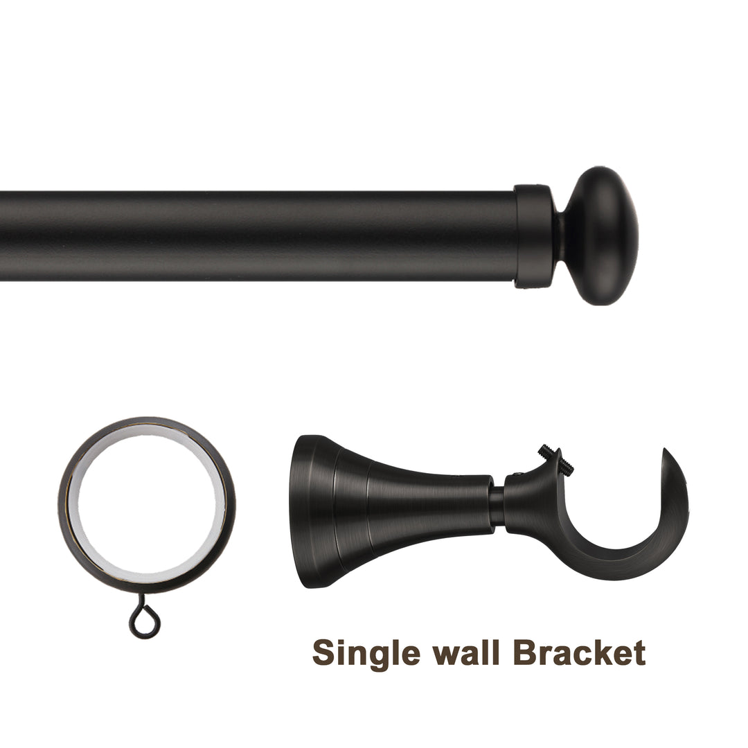 Cato Single Decorative Curtain Rod with Rings