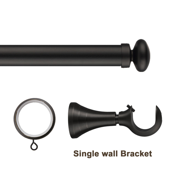 Cato Single Decorative Curtain Rod with Rings