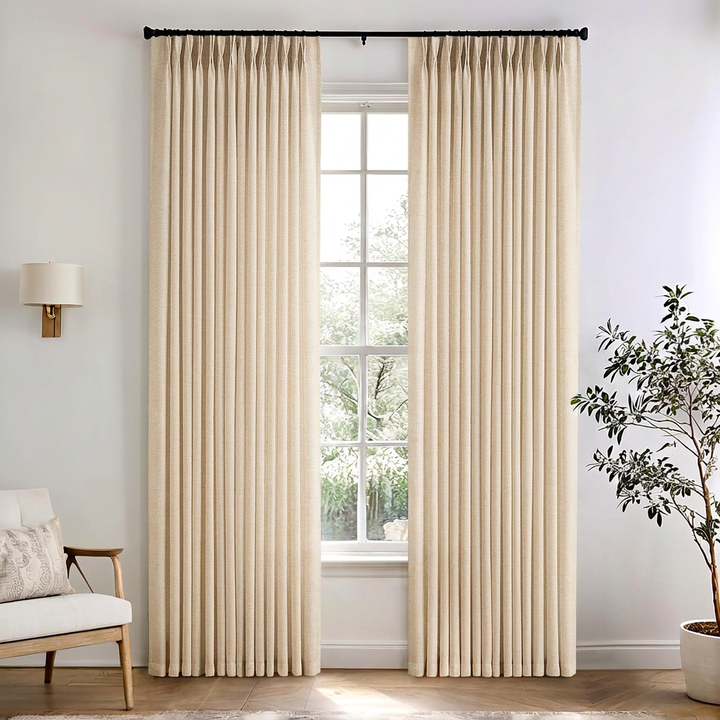 Camille Luxury Linen Cotton Curtain Pleated