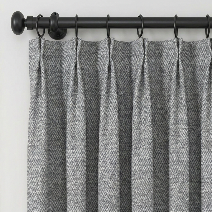 Orin Wool Blend Custom Curtain Pleated