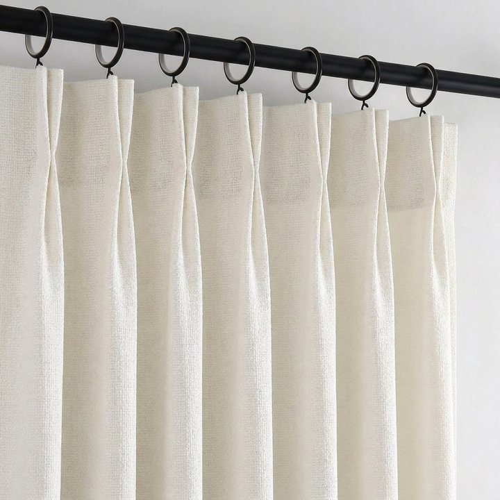 Camille Luxury Linen Cotton Curtain Pleated