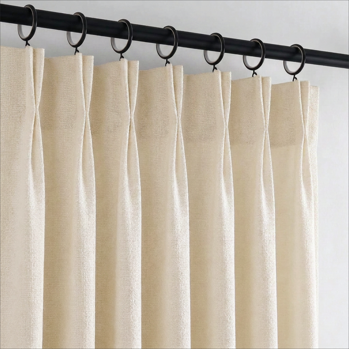 Camille Luxury Linen Cotton Curtain Pleated
