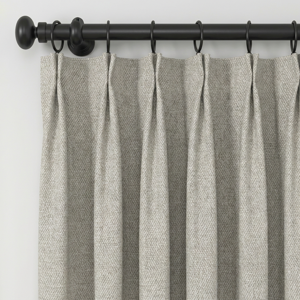 Orin Wool Blend Custom Curtain Pleated