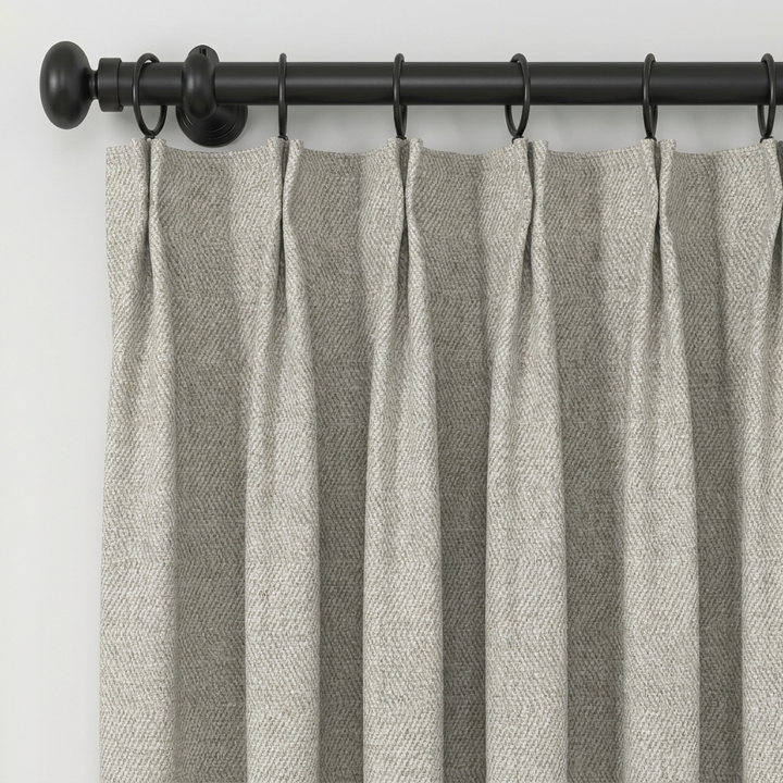 Orin Wool Blend Custom Curtain Pleated