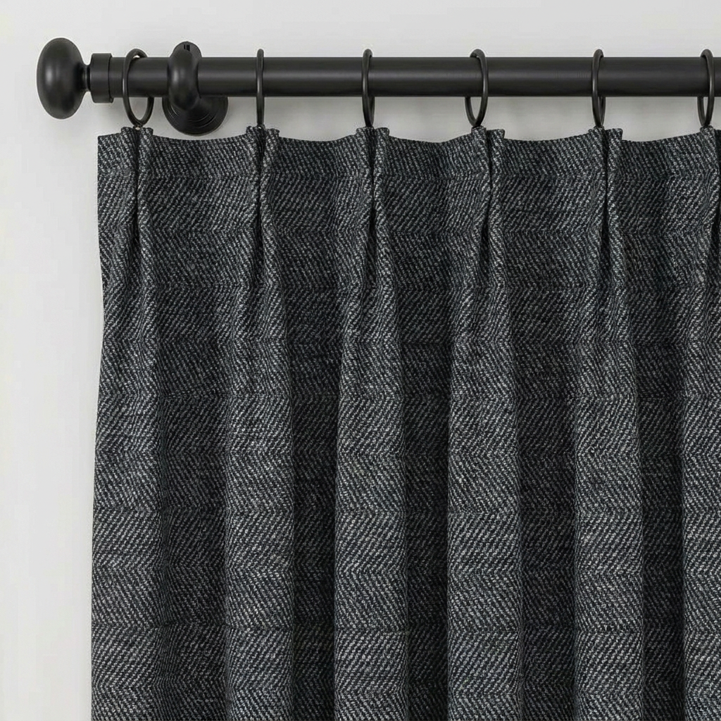 Orin Wool Blend Custom Curtain Pleated