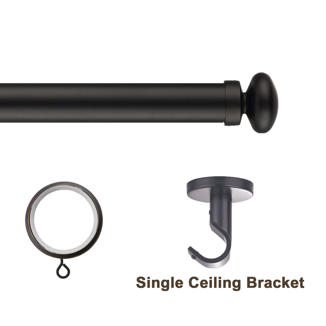 Cato Single Decorative Curtain Rod with Rings
