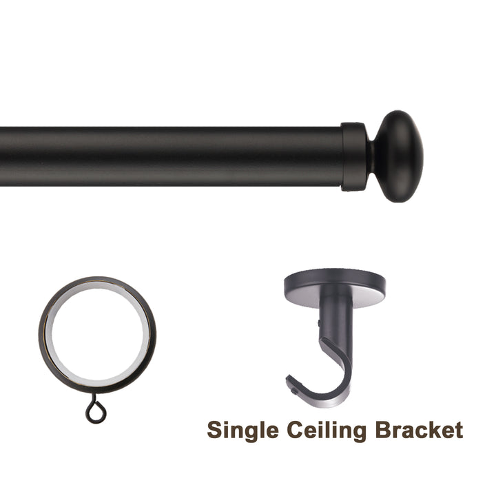 Cato Single Decorative Curtain Rod with Rings