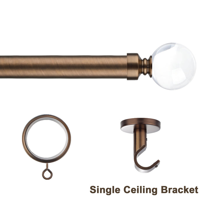 Cato Single Decorative Curtain Rod with Rings