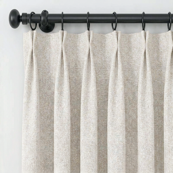 Orin Wool Blend Custom Curtain Pleated