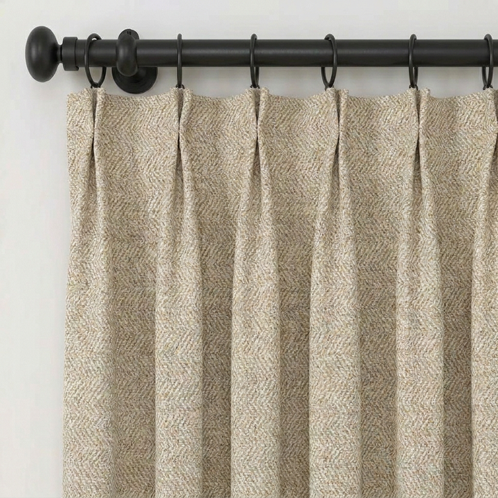 Orin Wool Blend Custom Curtain Pleated