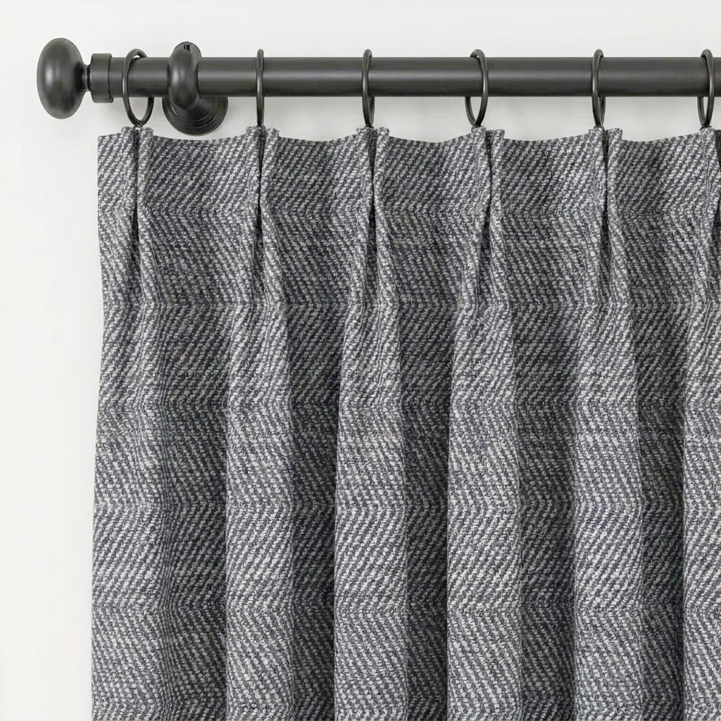 Orin Wool Blend Custom Curtain Pleated