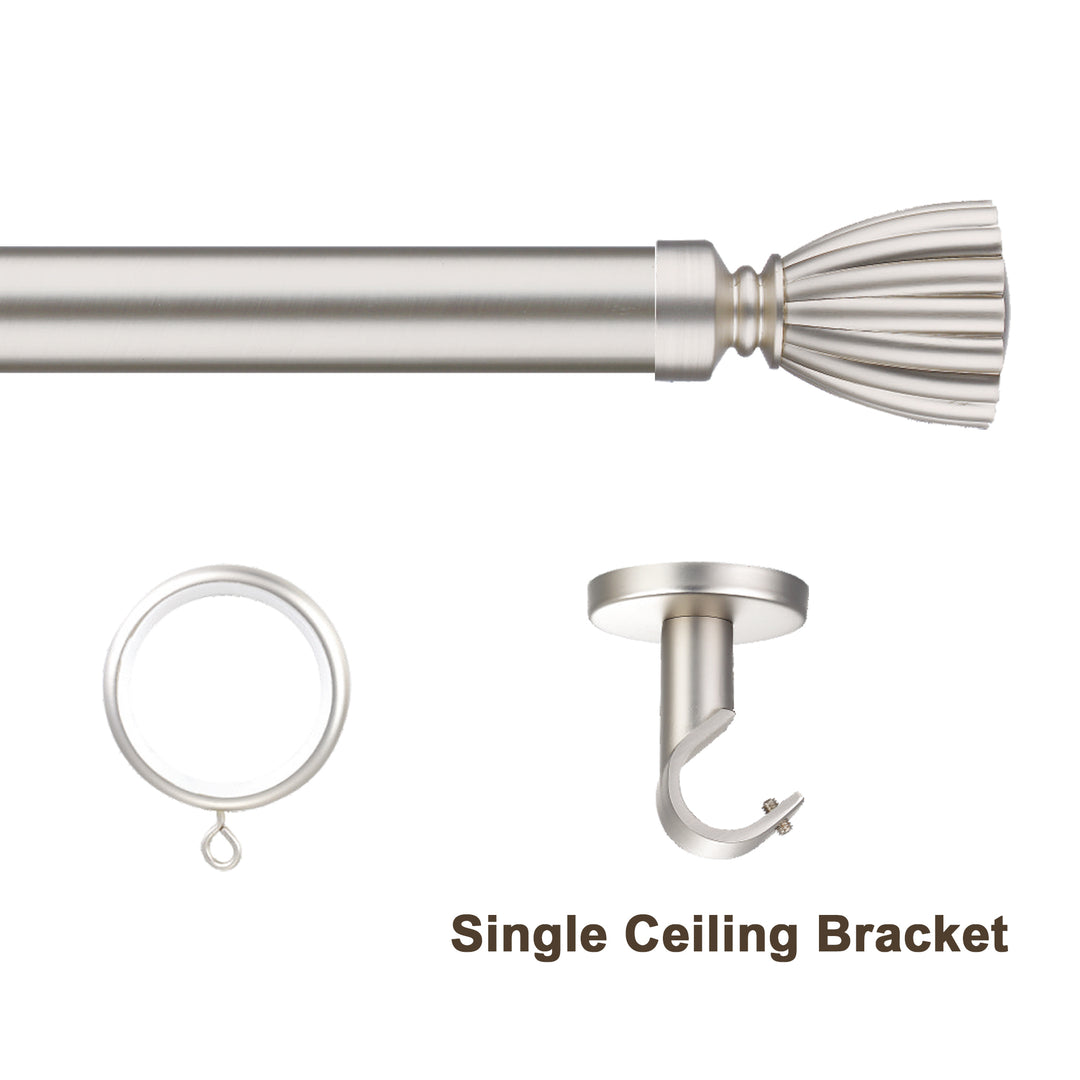 Cato Single Decorative Curtain Rod with Rings