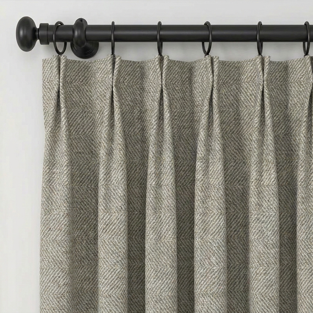 Orin Wool Blend Custom Curtain Pleated