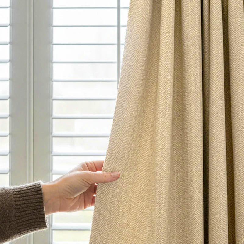 Ewesting Wool Curtain Pleated