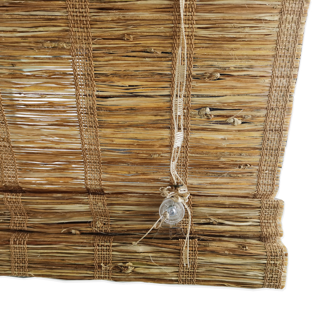 Natural Ramie Jute Woven Wood Shades - Walnut