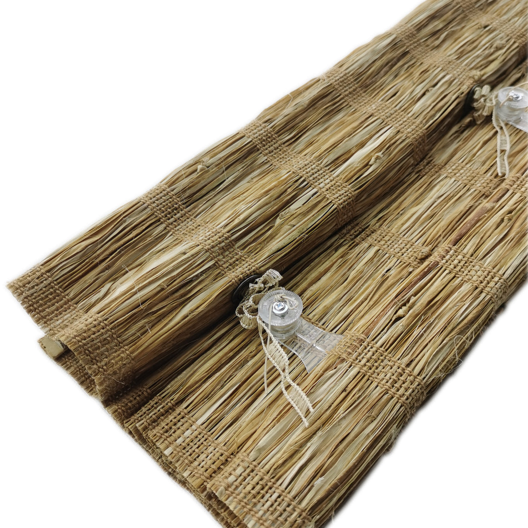 Natural Ramie Jute Woven Wood Shades - Walnut