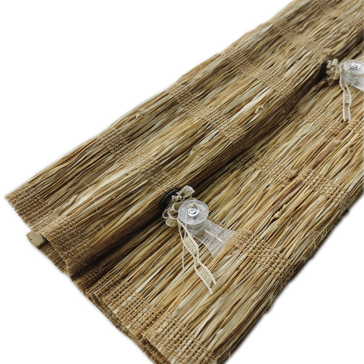 Natural Ramie Jute Woven Wood Shades - Walnut