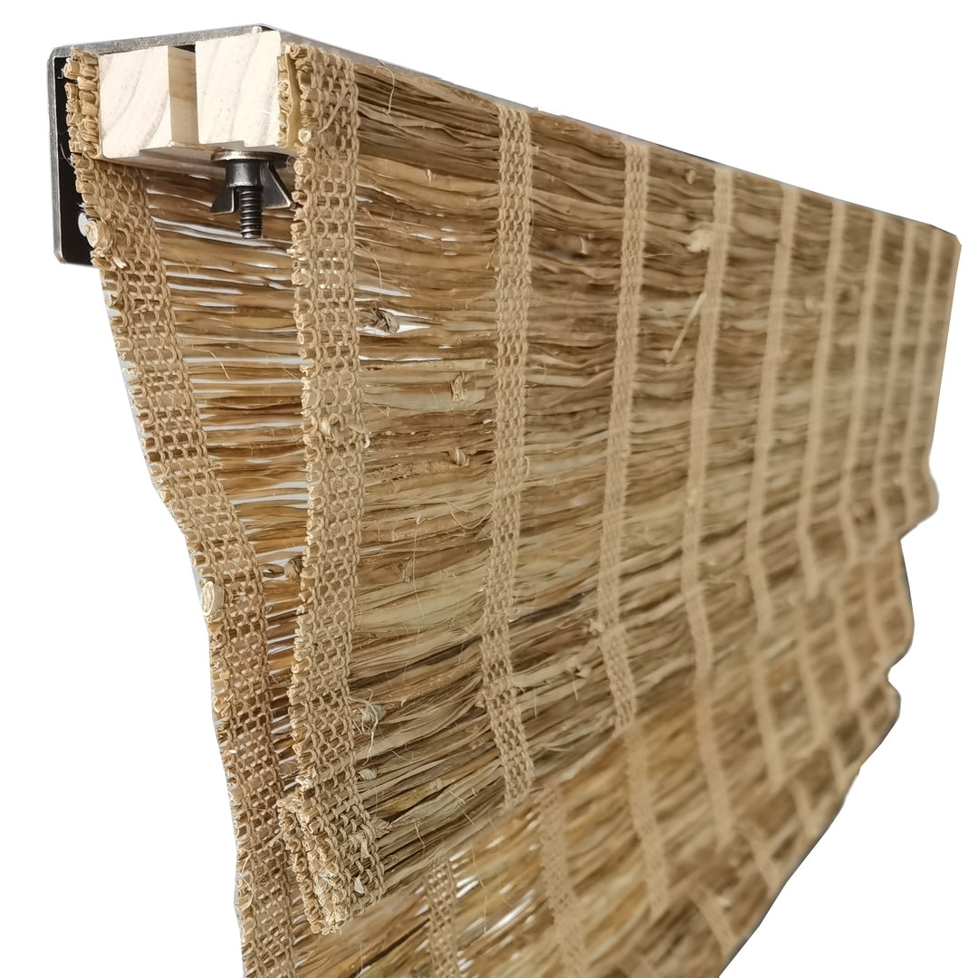 Natural Ramie Jute Woven Wood Shades - Walnut