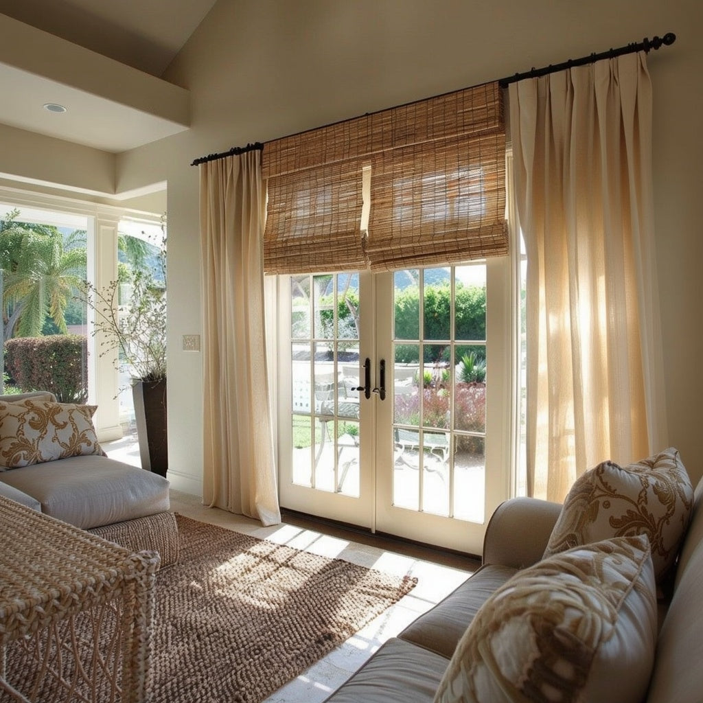 Natural Bamboo Roman Shade - Almond