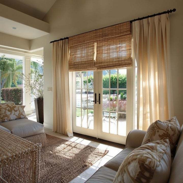 Natural Bamboo Roman Shade - Almond