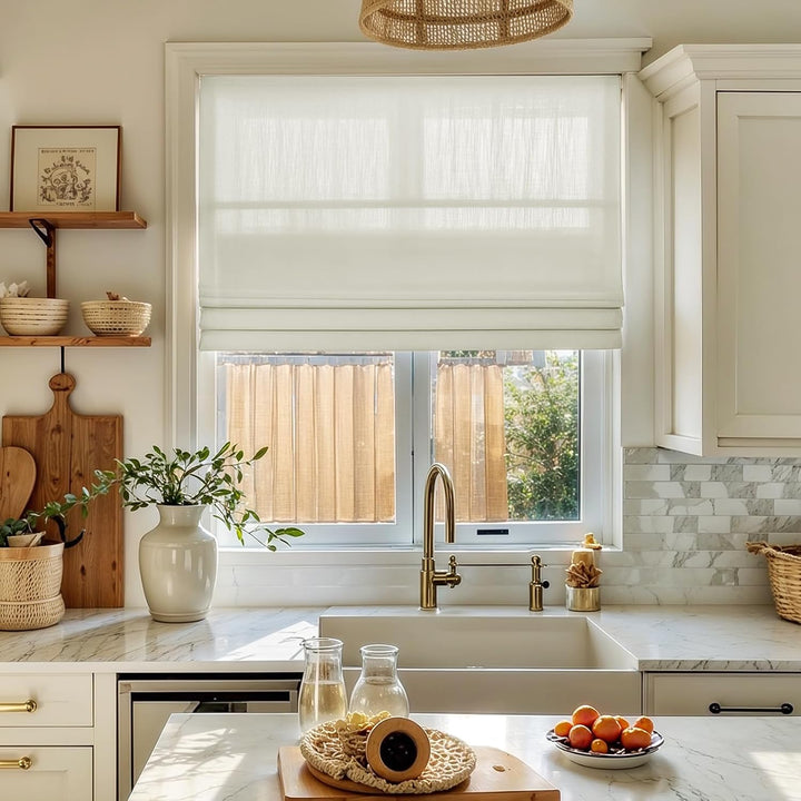 Lia Linen Roman Shade Cordless