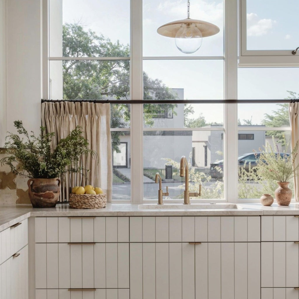 Lia Linen Pleated Cafe Curtains