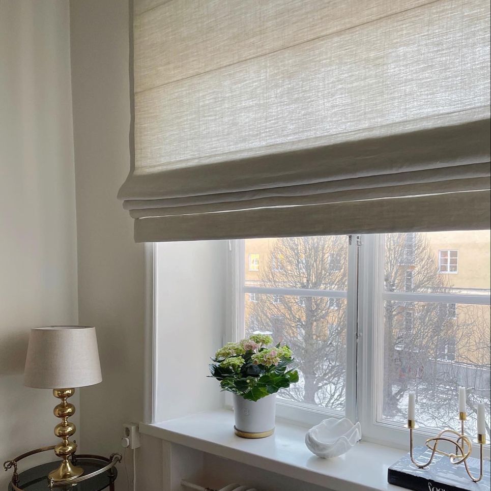 Selene Linen Roman Shade Cordless