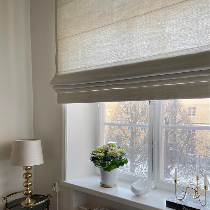 Selene Linen Roman Shade Cordless
