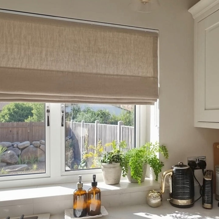 Selene Linen Roman Shade Cordless
